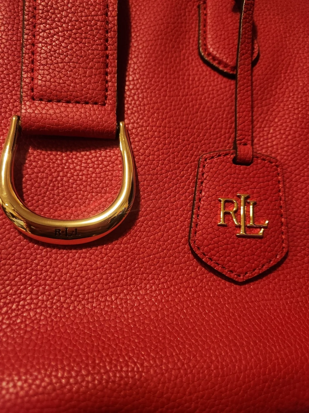 Ralph Lauren Red Leather Satchel - Structured Top-Handle Bag